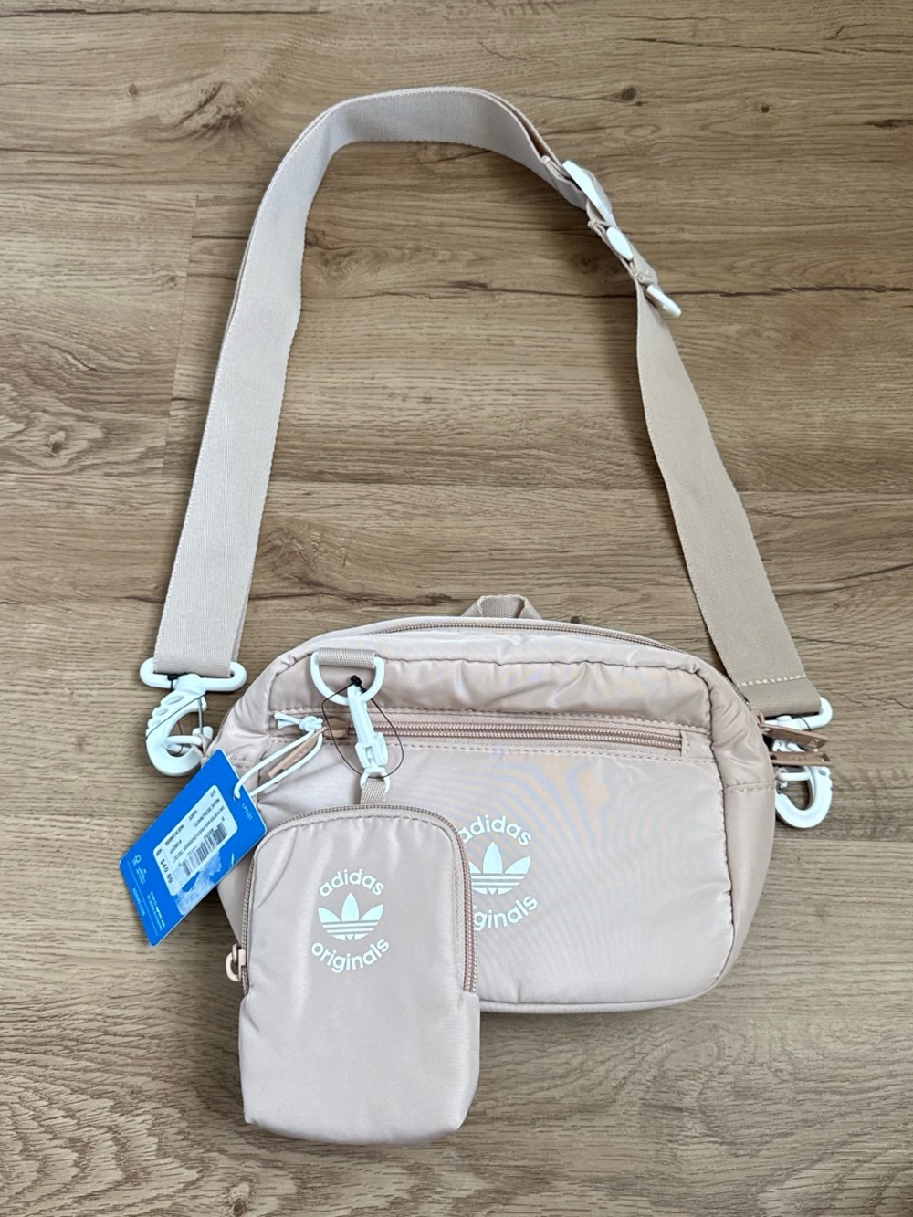 adidas Originals Light Pink Crossbody Bag with Removable Pouch